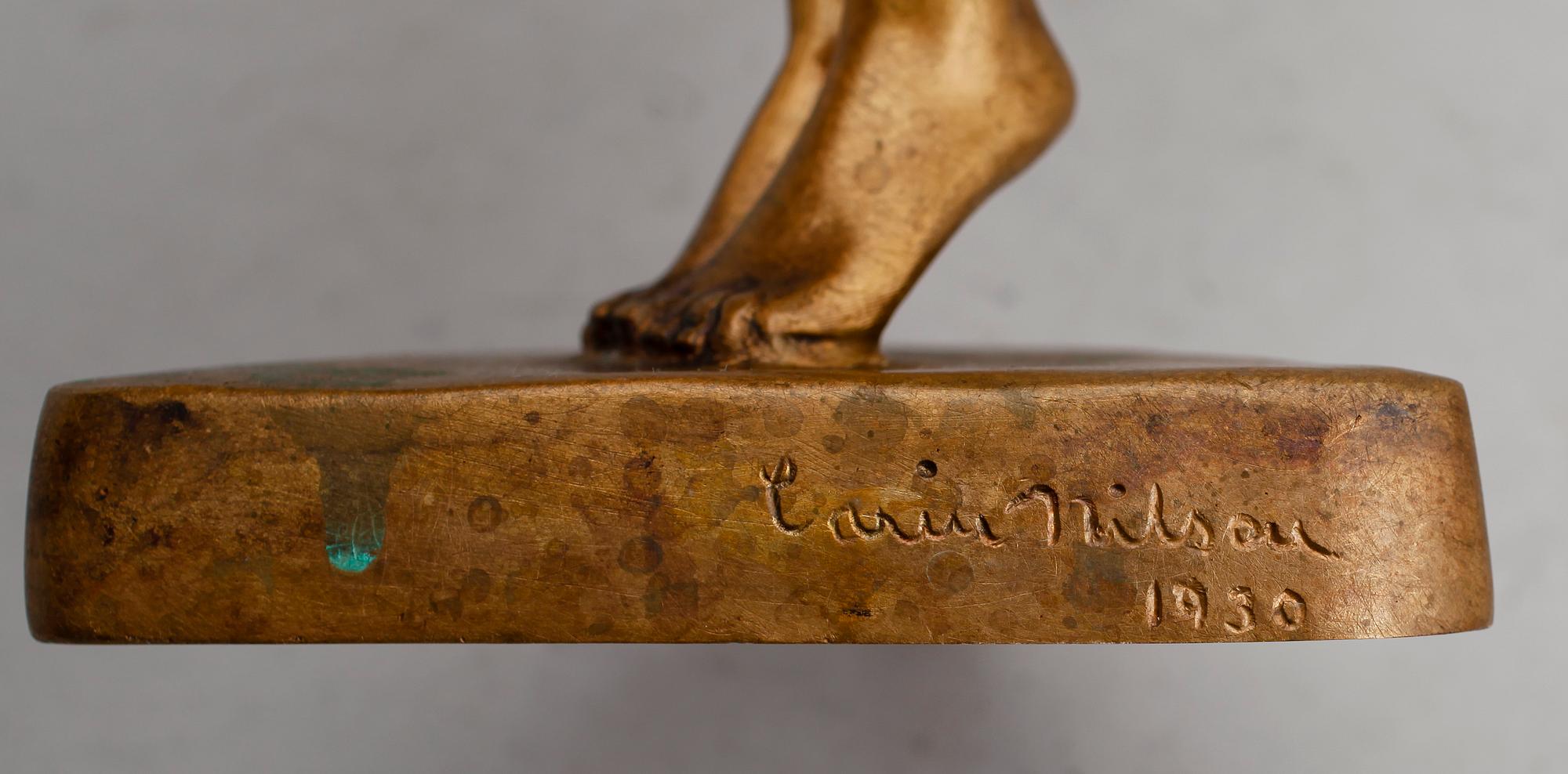 CARIN NILSON, skulptur, brons, signerad och daterad 1930.