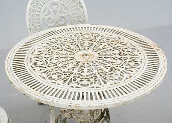 TRÄDGÅRDSMÖBEL, 4 delar, lättmetall, 1900-talets senare del.