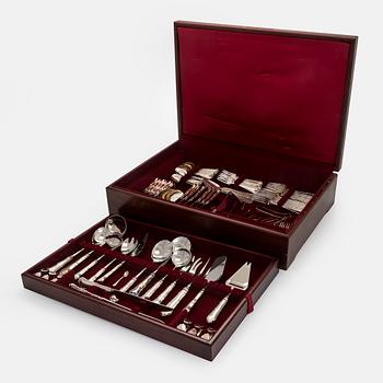 Aterinsarja, 88 osaa, hopeaa, "Chippendale", suomalaiset leimat, 1990-luku.