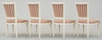 SALONGSGRUPP, 7 delar, gustaviansk stil samt sengustaviansk stil, 1800- och 1900-tal.
