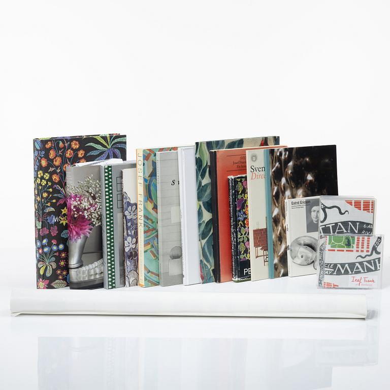 A collection of litterature and media about Estrid Ericson, Josef Frank and Firma Svenskt Tenn.