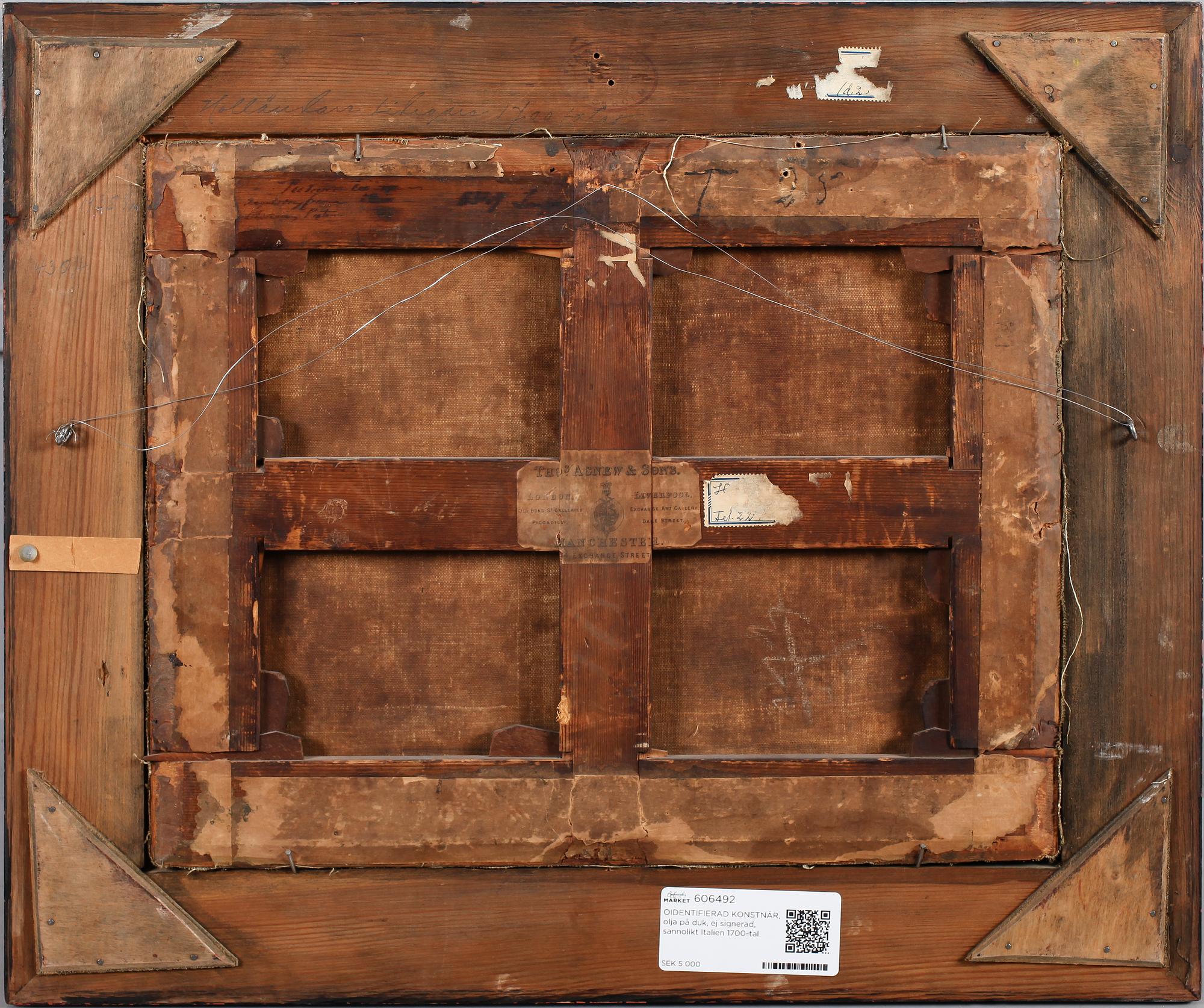 OKÄND KONSTNÄR 1700/1800-TAL , olja på duk, ej signerad,