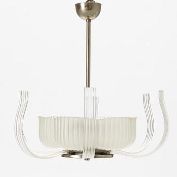 Sven Palmqvist, a ceiling lamp, Orrefors 1940's.
