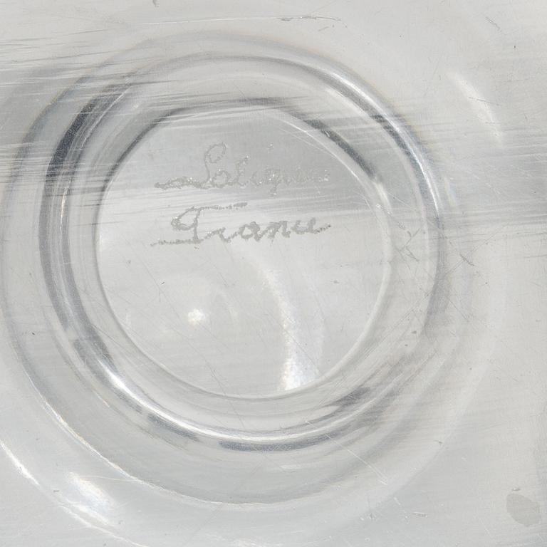 René Lalique, Six glass objects, Lalique, France, second half of the 20th century.