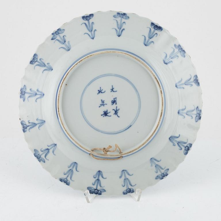 Tallrik, porslin, Qingdynastin, Kangxi (1662-1722).
