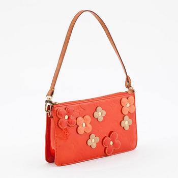 LOUIS VUITTON, a orange monogrammed vernis shoulder bag with flowers "Lexington Pochette", limited edition 2002.