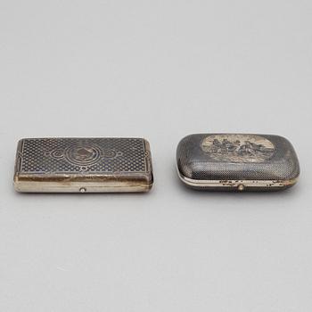 Two silver cases Moscow, 1865 & 1869.