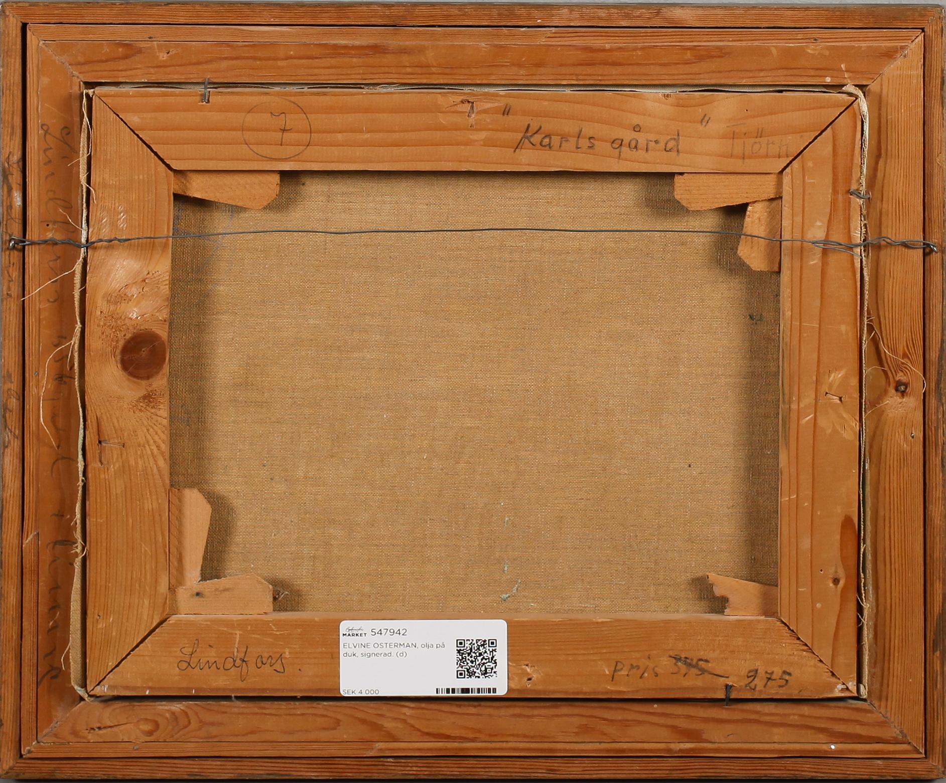 ELVINE OSTERMAN, olja på duk, signerad.