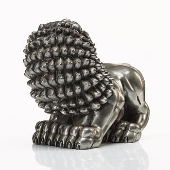 Anna Petrus, a pewter sculpture of a lion, Svenskt Tenn, Stockholm.