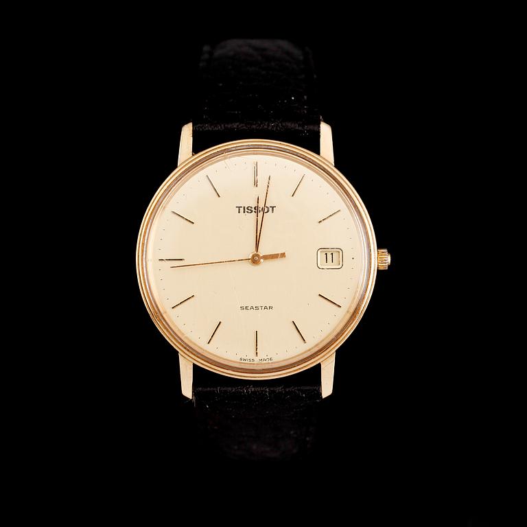 ARMBANDSUR, 14 k guld, Tissot, Seastar. Total vikt med armband 27 g.