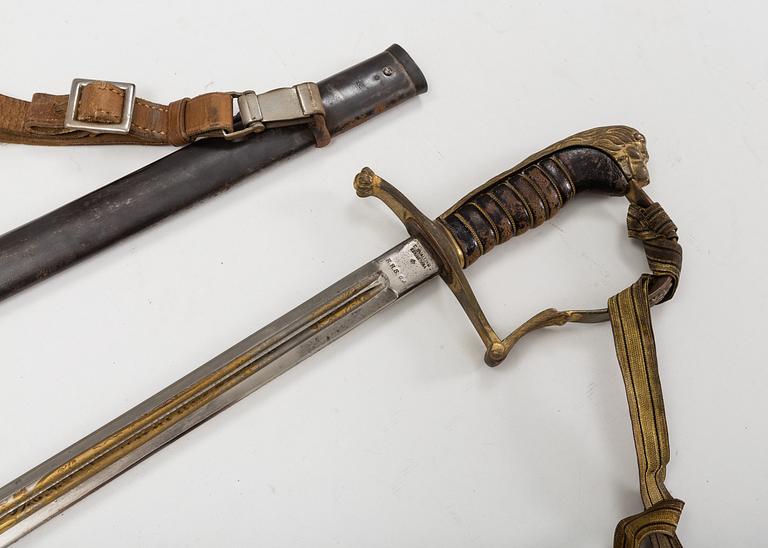 A Swedish officer's sabre 1899 pattern with scabbard.