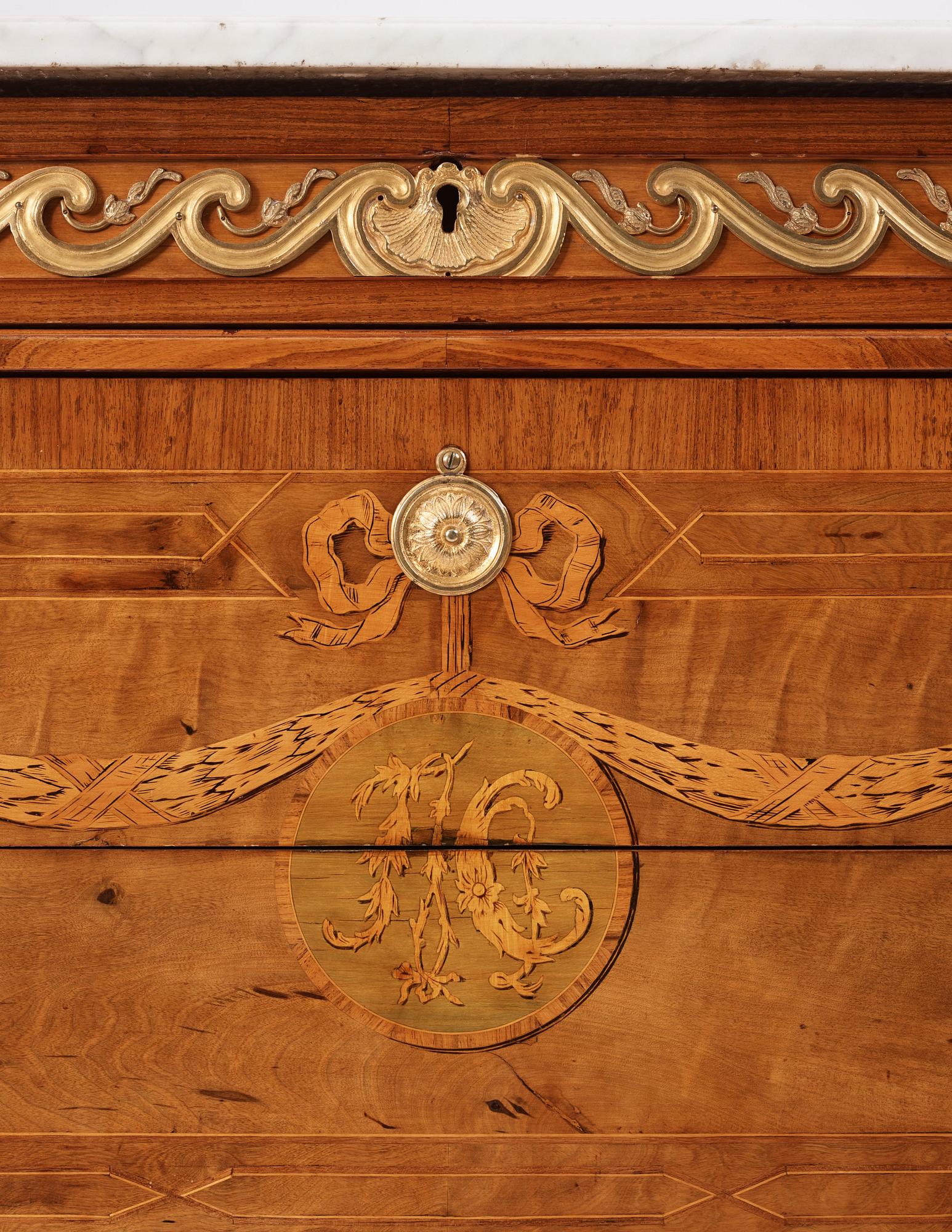 A Gustavian commode by Georg Haupt (master in Sockholm 1770-1784).