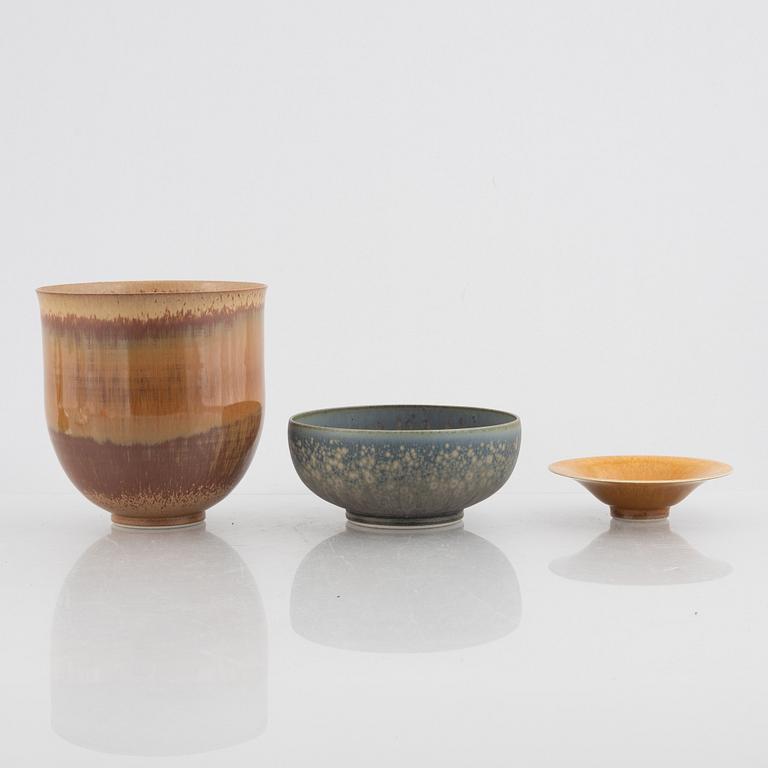 Lars Östman, three pieces of stoneware, Gustavsberg.