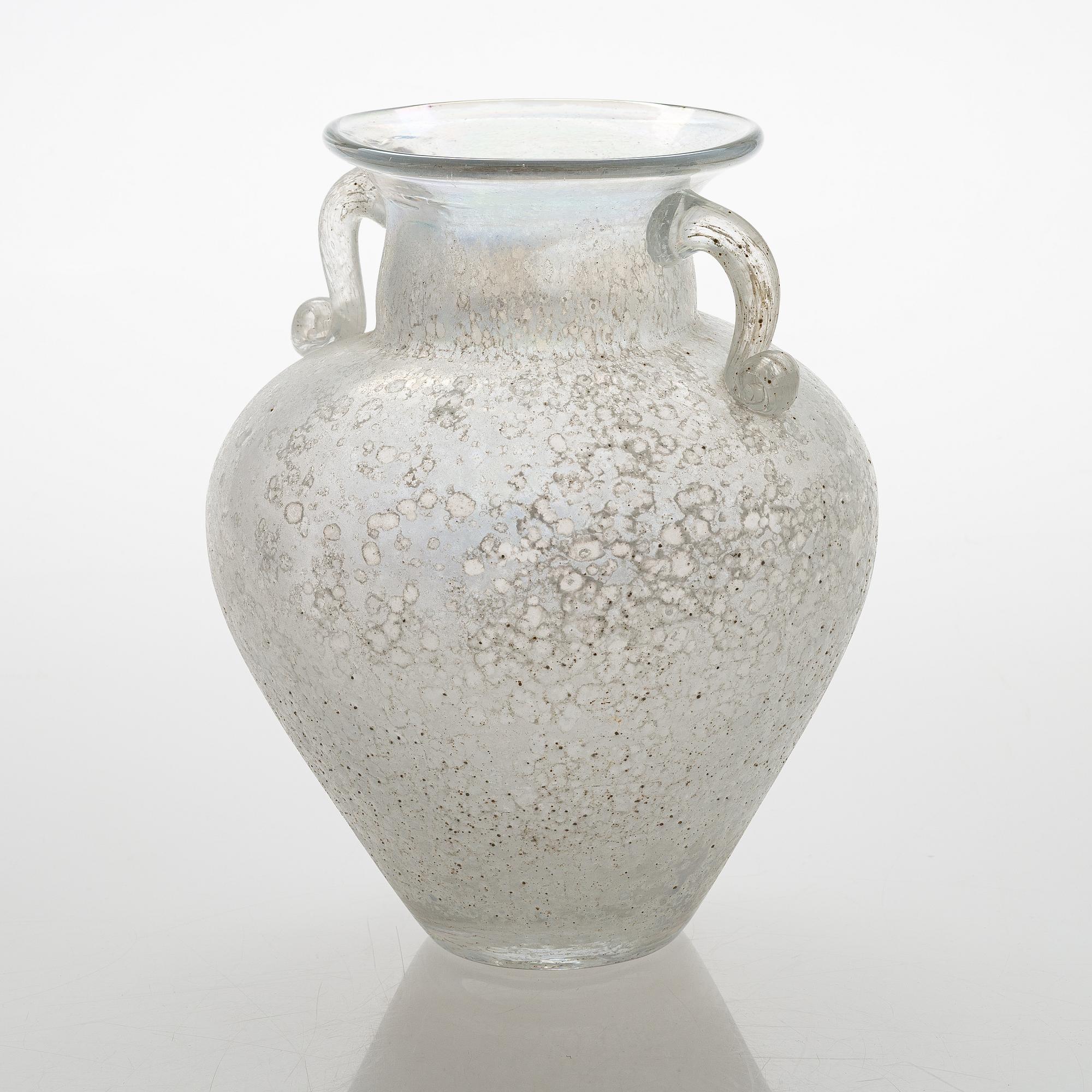 Maljakko, lasia, scavo-tekniikka, Seguso, Murano 1900-luvun loppupuoli.