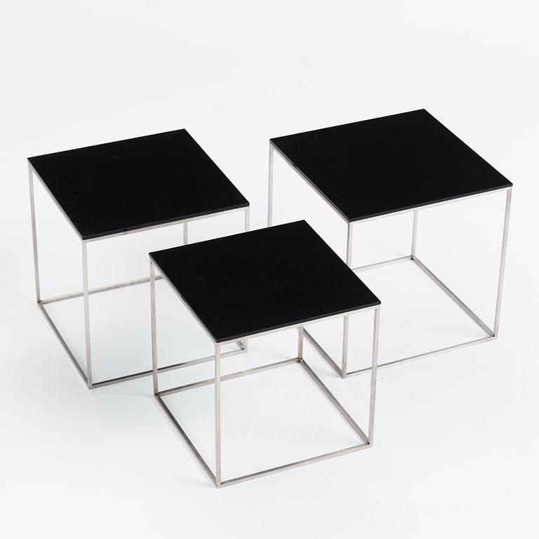 Poul Kjaerholm, a three-piece 'PK-71' nesting table, Fritz Hansen, Denmark, 2014.