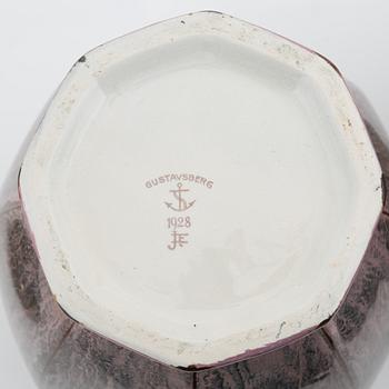 Josef Ekberg, urnor, ett par, flintgods, Gustavsberg, daterade 1927.