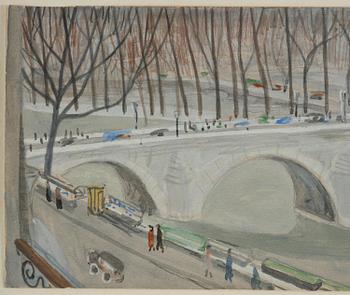 Otte Sköld, Pont Royal over the Seine towards the Tuileries and the Louvre.