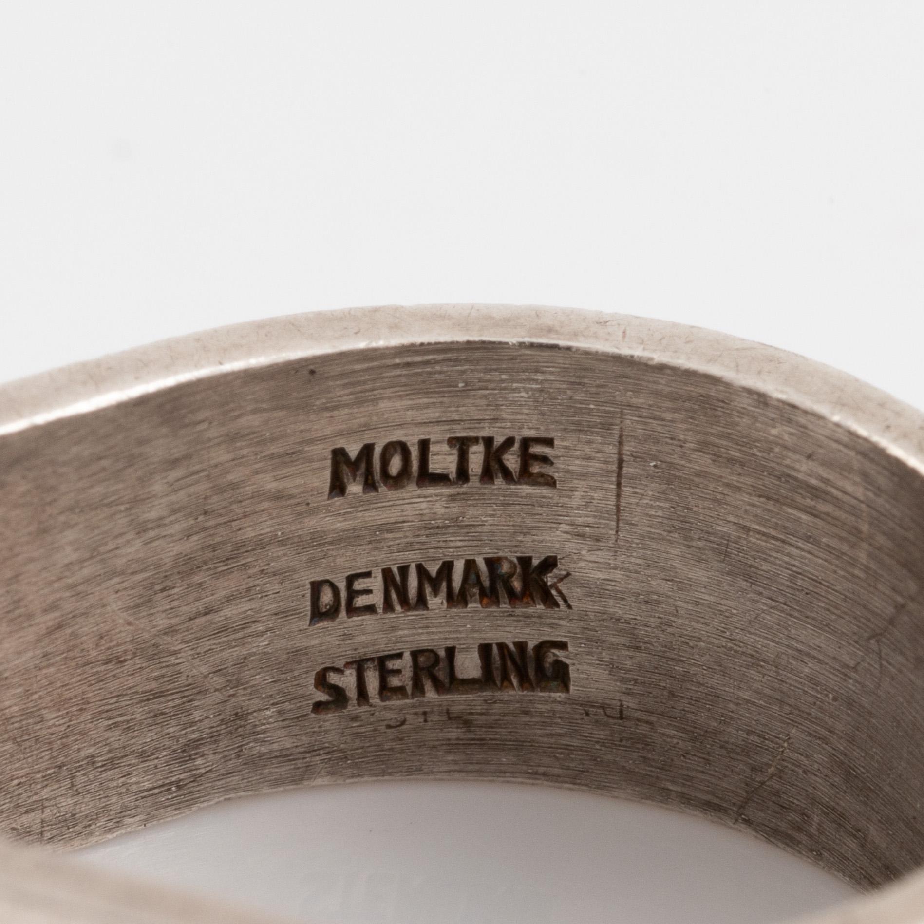 Uwe Moltke, two silver rings, Denmark, most likely 1970's.