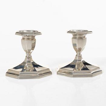A pair of silver candelsticks, GAB, 1928.