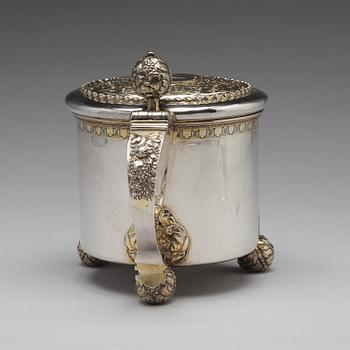 A Swedish 18th century parcel-gilt silver tankard, mark of Jacob Brunck, Stockholm 1724.