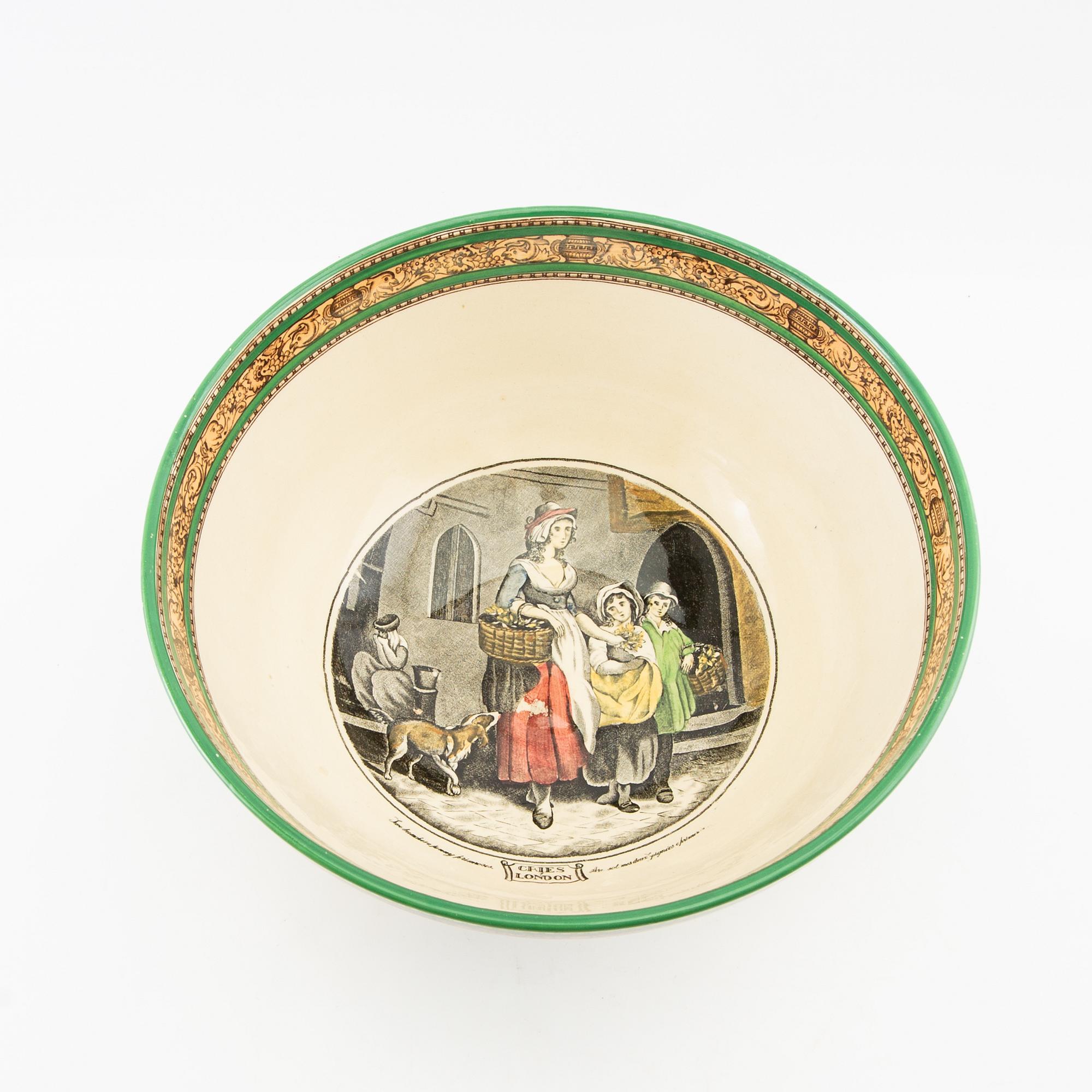 Service pieces 14 pcs "Illustrations from Dickens" William Adams Tunstall England first half of the 20th century.