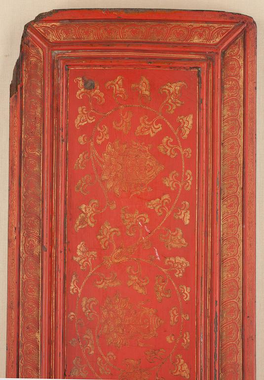 SKYDDSOMSLAG, lackarbete, orientaliskt, 1800/1900-tal.