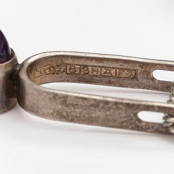 Elis Kauppi, A silver neckalce with amethysts. Kupittaan kulta, Turku 1959.
