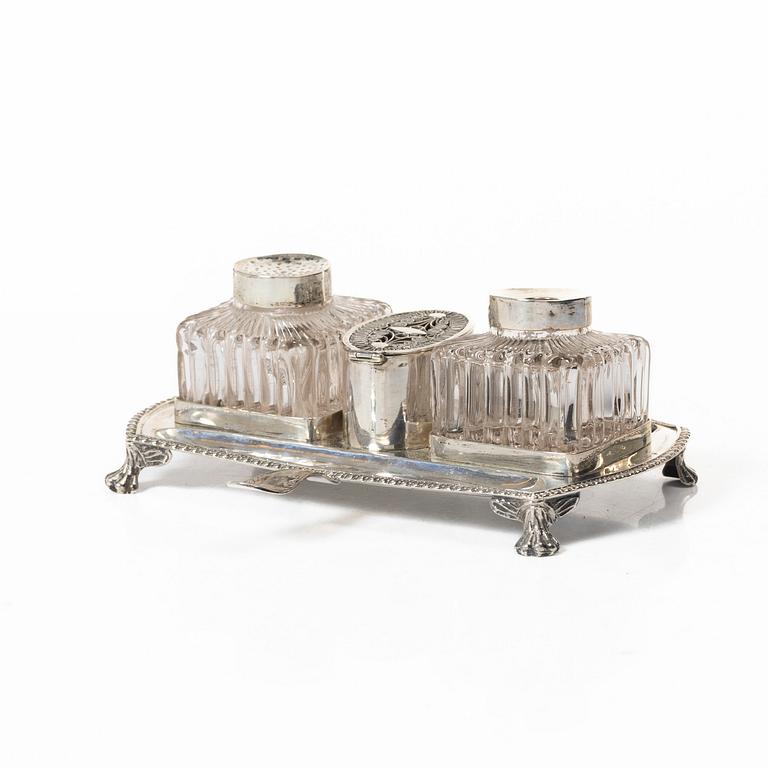 Empire, A Swedish silver inkwell, mark of Jacob Richard Borg, Gävle (active 1815-1858).