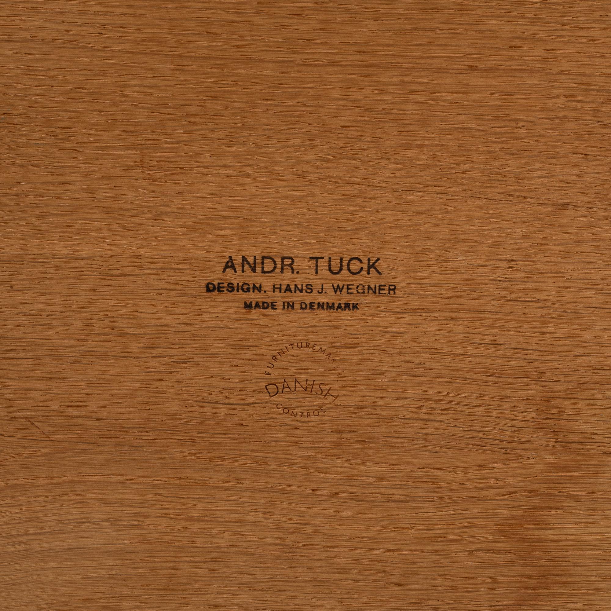 An oak coffee table by Hans J Wegner for Andreas Tuck.