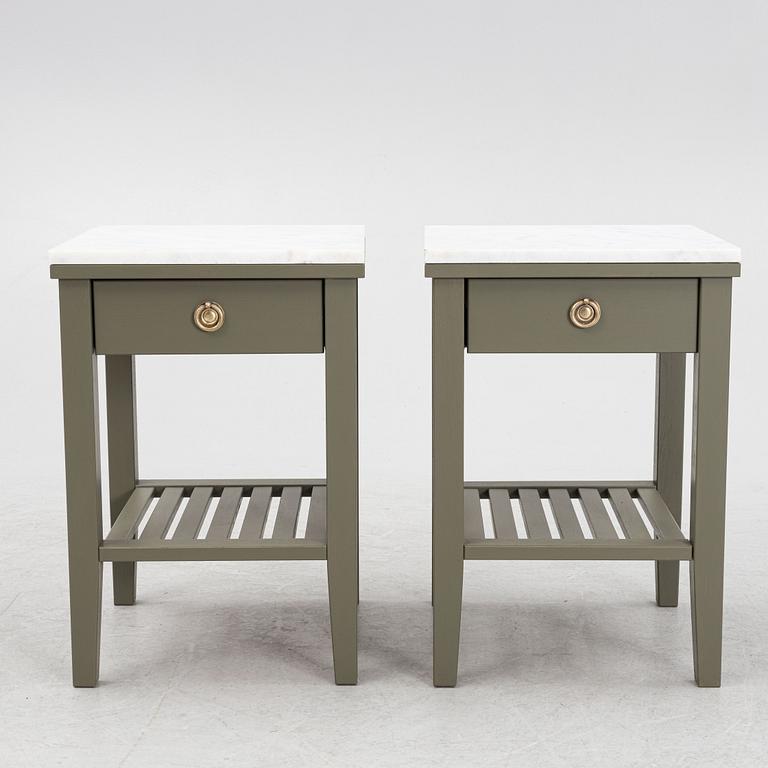 A pair of bedside tables, 20th century.