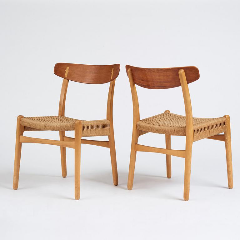 Hans J. Wegner, stolar, 12 st, "CH-23", Carl Hansen & Son, Danmark 1950-60-tal.