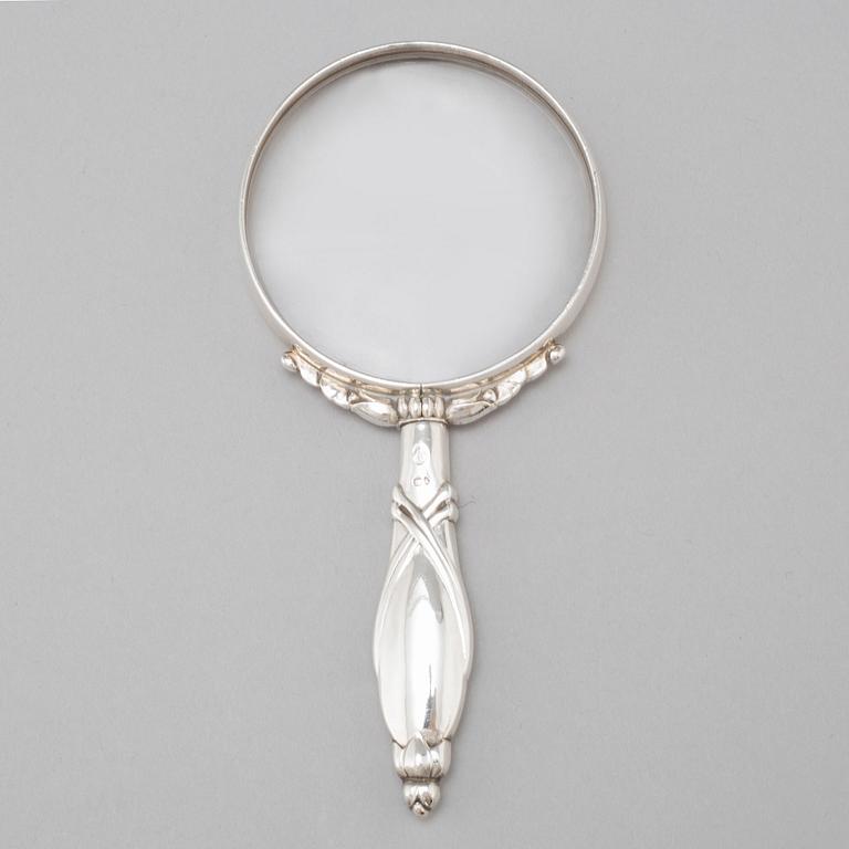 GEORG JENSEN, a silver magnifying glass, Copenhagen Denmark, first part of the 20thC.