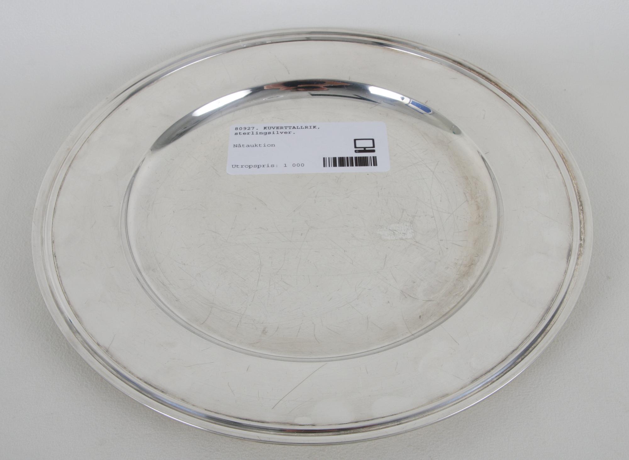 KUVERTTALLRIK, sterlingsilver.