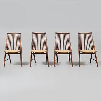 STOLAR, 4 st. "Flamingo" design Thea Leonard, Nässjö Stolfabrik, 1950-tal.