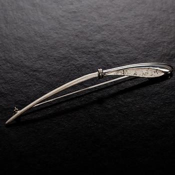 HALSSMYCKE, silver, ametist, Elis Kauppi Kupittaan Kulta 1970-tal. BROSCH, sterling silver, 1900-talets slut.