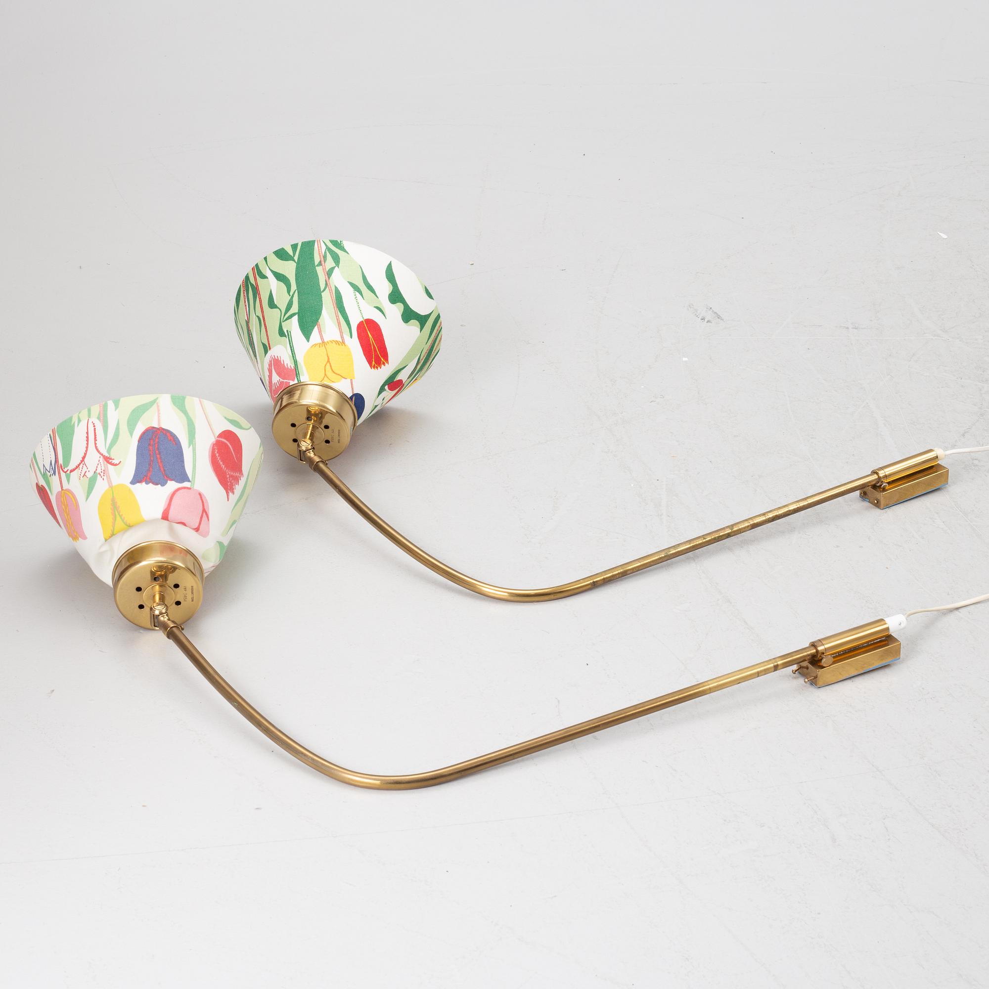 Josef Frank, a pair of model 2484 wall lamps, Svenskt Tenn.
