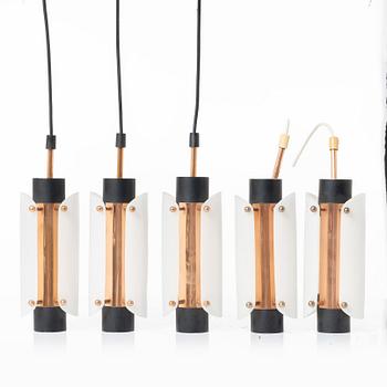 A set of five ceiling lamps, second half of the 20th Century.