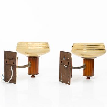 A pair of Art Deco wall lights, 1930's/40's.
