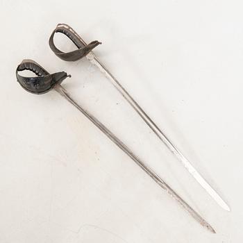 Two fencing sabres, Swedish, 1886 pattern.