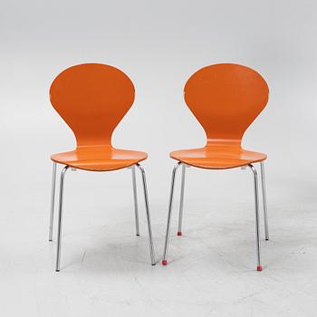 Erik Ole Jørgensen, six stackable 'Rondo' chairs, Danerka, Denmark, 21st Century.