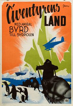 ERIC ROHMAN, filmaffisch, "Äventyrens land, med amiral Byrd till Sydpolen", 1947.