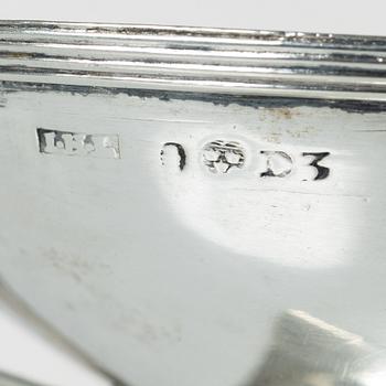 Johan Henrik Lampa, saltkar, ett par, silver, Stockholm 1810.