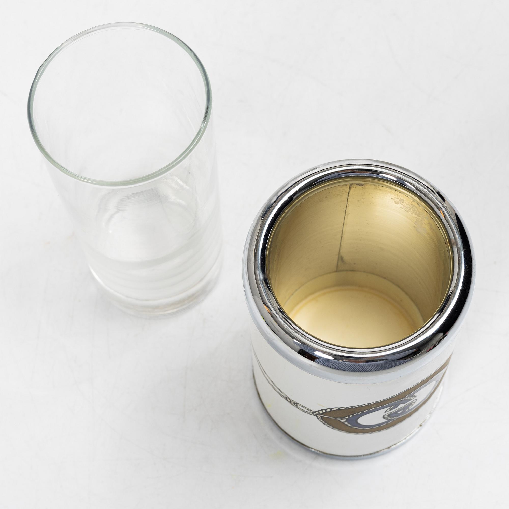 Gucci, Set om ishink samt 6 glas, 1970-tal.