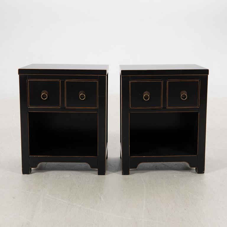 Nightstands, a pair, later part of the 20th century.