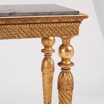 A late Gustavian console table, Stockholm, early 19th century.