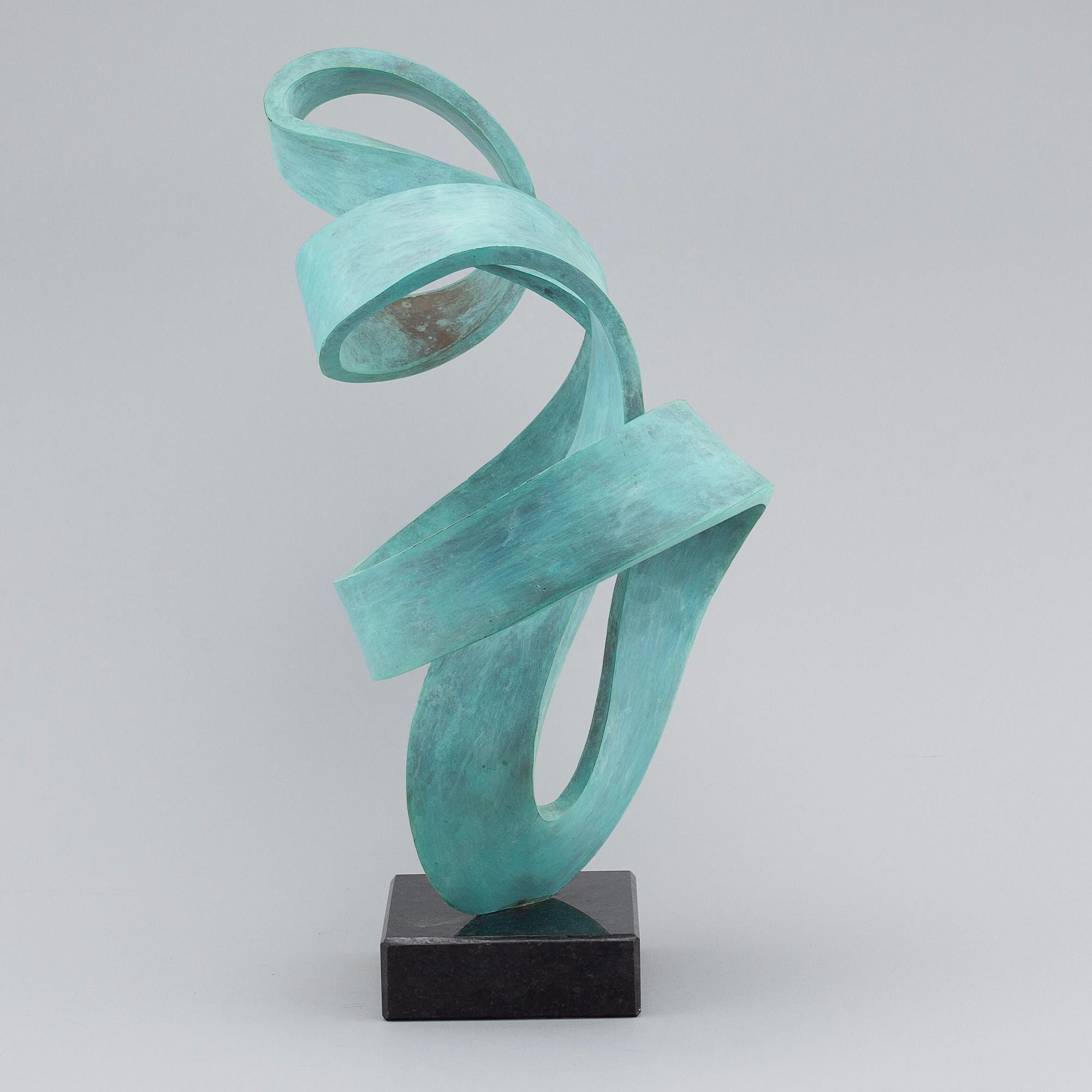 GEORG SCHEELE, sculpture, patinated bronze and granite, signed.