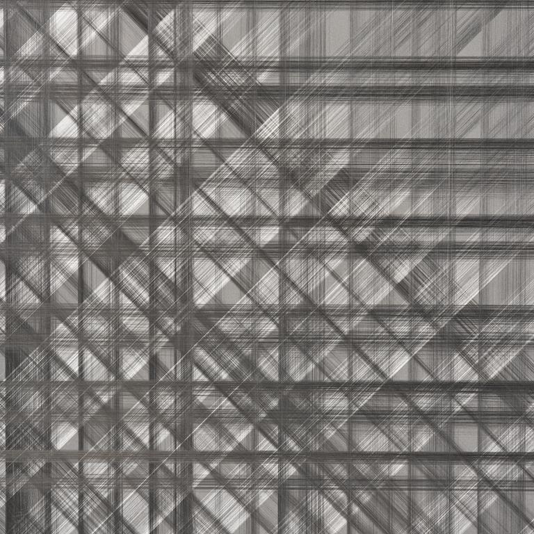 Sophie Tottie, "White Lines (steel drawing) rattan texture".