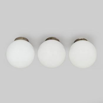 Paavo Tynell, a set of three 1930s ceiling lamps '2008' for Taito Oy.