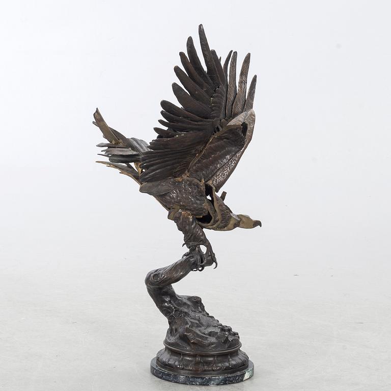 FERNANDEZ ARMAN, skulptur, patinerad brons, "Sliced eagle", signerad och numrerad 3/8, 1986.