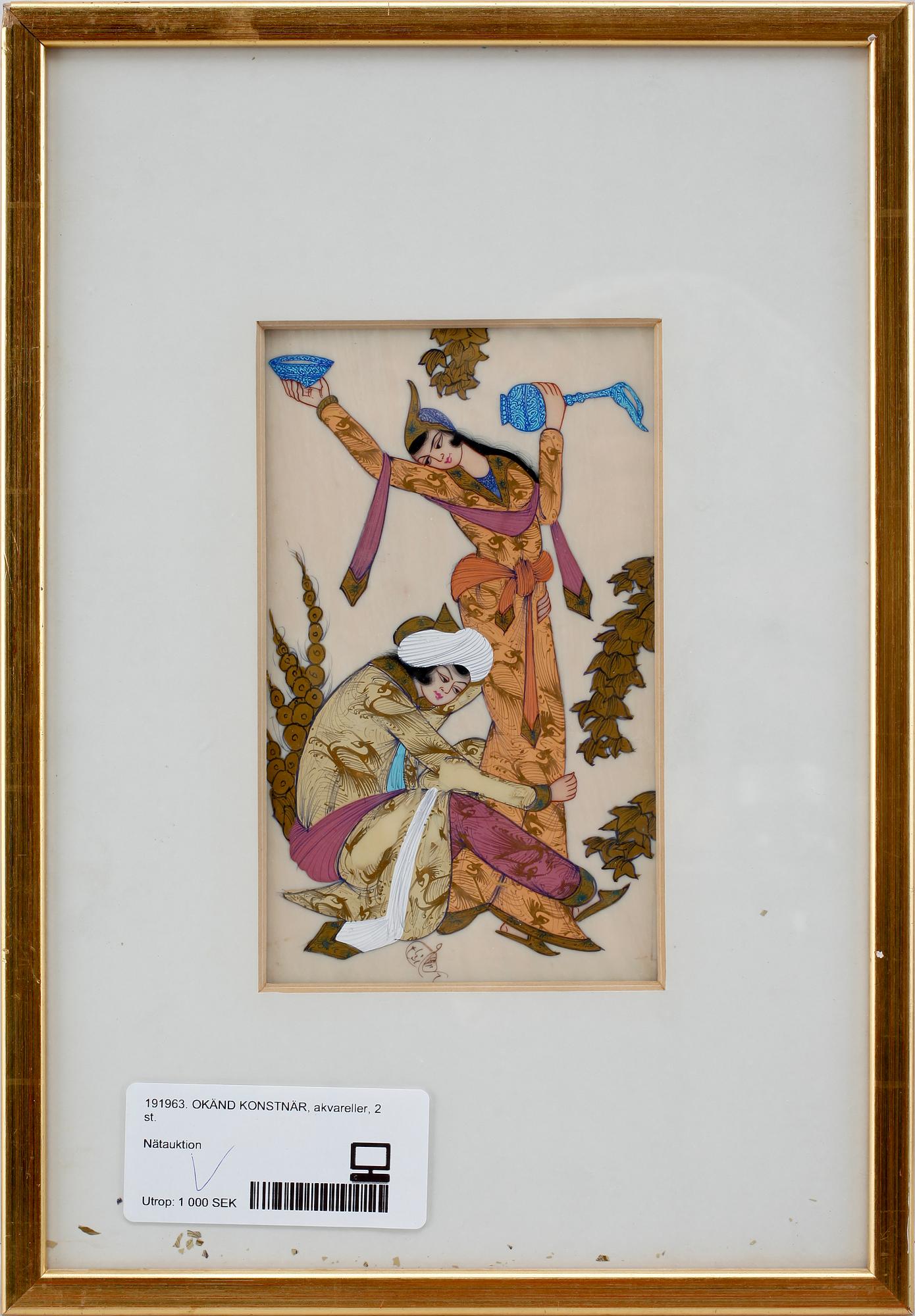 OKÄND KONSTNÄR, gouache, 2 st, mellanöstern.